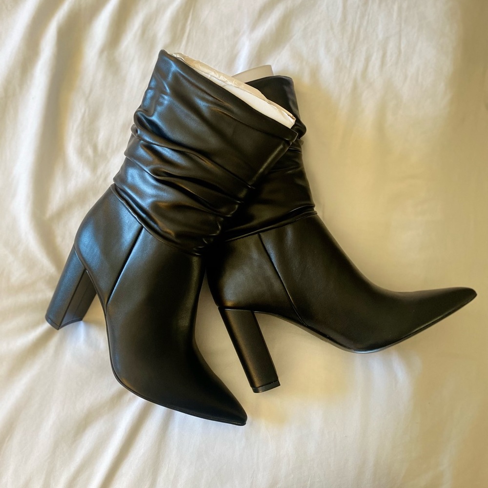 Black leather booties size 7.5 women’s